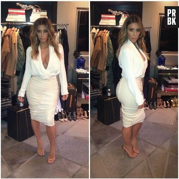 Kim Kardashian : décolleté XXL et robe moulante, la jeune maman assume ses formes