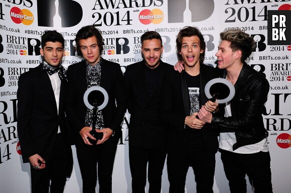 One Direction gagnants aux Brit Awards 2014 le 19 février à Londres