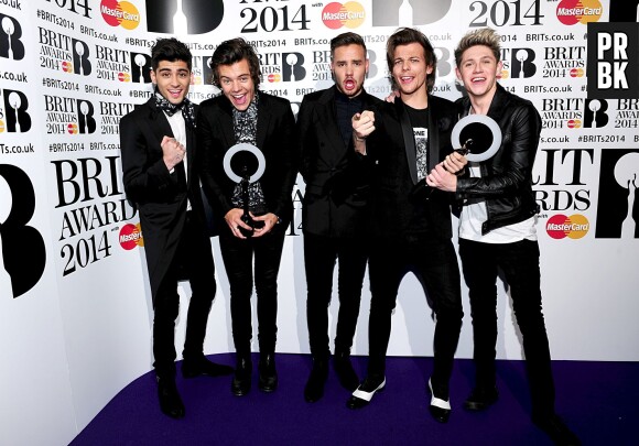 One Direction gagnants au Brit Awards 2014 le 19 février à Londres