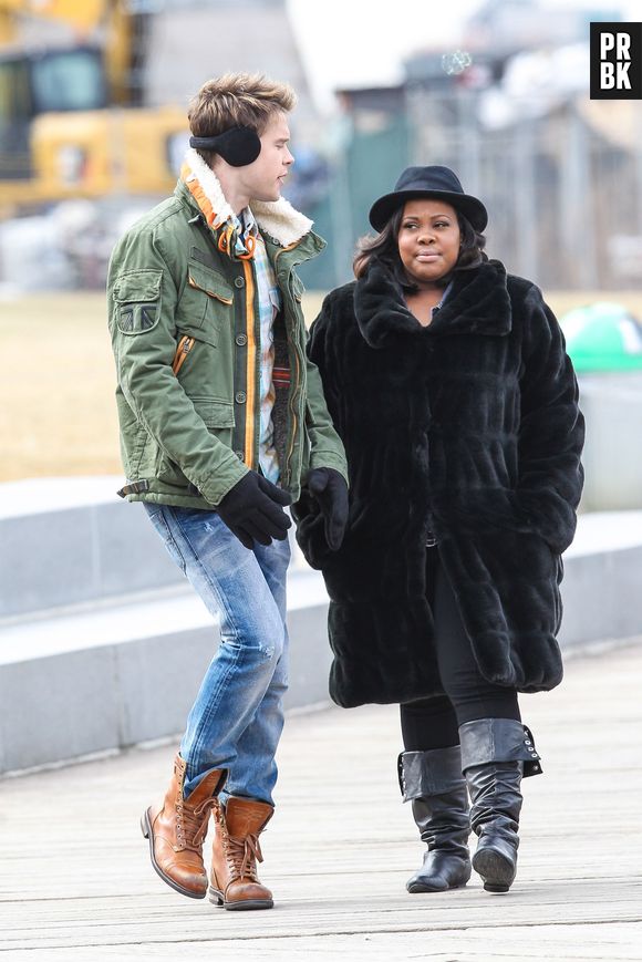 Glee saison 5 :  Chord Overstreet et Amber Riley en tournage à New York