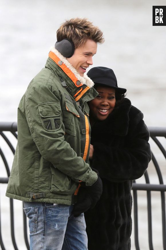 Glee saison 5 :  Chord Overstreet et Amber Riley en tournage à New York