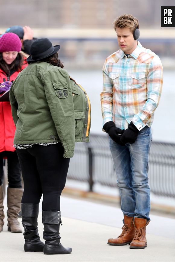 Glee saison 5 :  Chord Overstreet et Amber Riley en tournage à New York