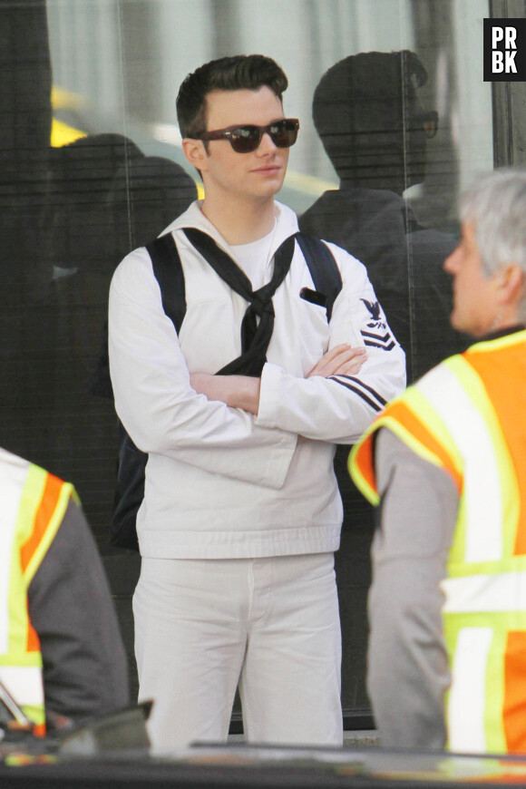 Glee saison 5 : Chris Colfer sur le tournage à Los Angeles le 1er avril 2014
