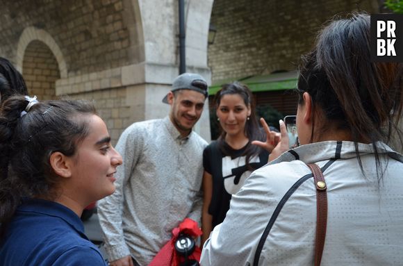 L'Entourage : des fans ont participé à une pré-écoute de l'album Jeunes Entrepreneurs du collectif, au Pop-up du Label à Paris, le 24 avril 2014
