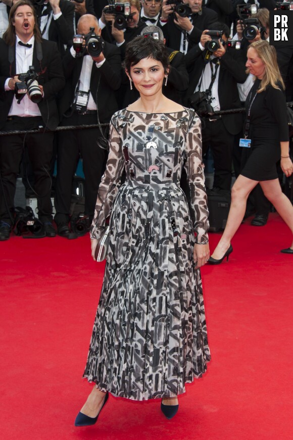 Audrey Tautou sur le tapis rouge de l'ouverture du Festival de Cannes 2014, le 14 mai
