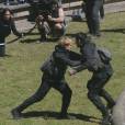Hunger Games 3 : scène de bagarre pour Josh Hutcherson sur le tournage à Noisy le Grand le 15 mai 2013