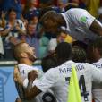 Paul Pogba, Karim Benzema... explosion de joie pendant France VS Suisse, le 20 juin 2014 au Brésil