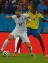 Karim Benzema pendant le match France VS Equateur, le 25 juin 2014 au Brésil