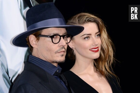 Johnny Depp et sa fiancée Amber Heard sur le tapis rouge