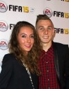 Lucas Digne et sa copine  à la soirée FIFA 15 le 22 septembre 2014 