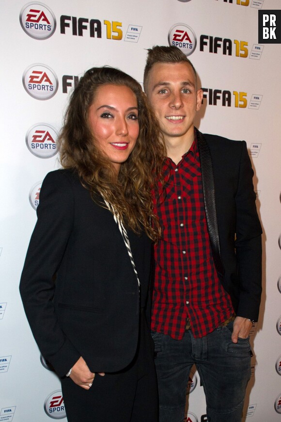 Lucas Digne et sa copine à la soirée FIFA 15 le 22 septembre 2014