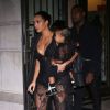 Kim Kardashian, Kanye West et North à Paris pour la Fashion Week, le 28 septembre 2014