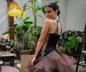 Ludivine Sagna sexy en robe en chocolat, le 6 octobre 2014 &agrave; Paris