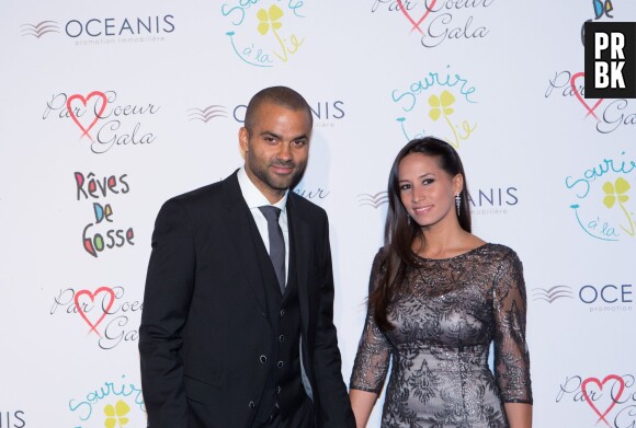Tony Parker et sa femme Axelle Francine au 9ème gala Par Coeur, le 25 septembre 2014