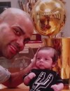  Tony Parker et son fils Josh : photo adorable dans le talk-show de Jimmy Kimmel, le 19 juin 2014 
