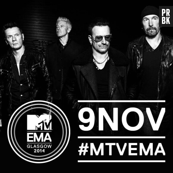 U2, en live aux MTV EMA 2014 à Glasgow, le 9 novembre 2014