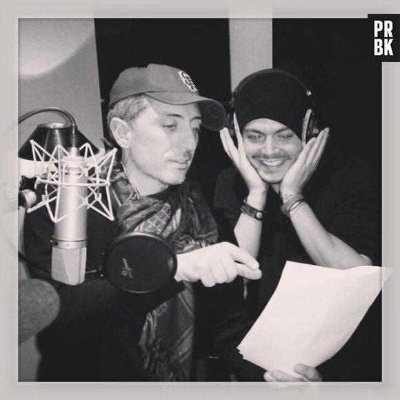 Kev Adams et Gad Elmaleh en studio, le 10 novembre 2014
