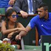Jo Wilfried Tsonga et sa petite-amie Noura pendant la demi-finale de la Coupe Davis 2014