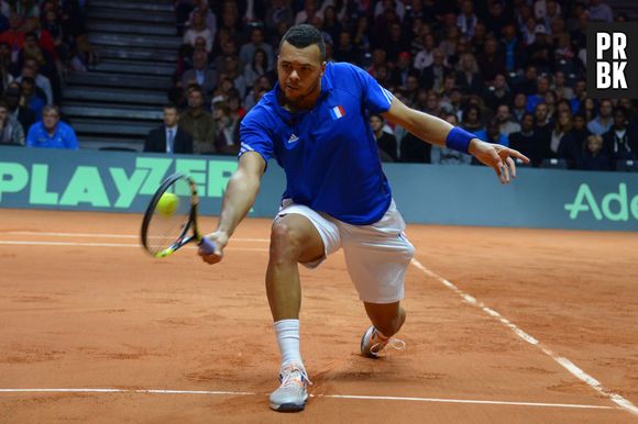 Jo-Wilfried Tsonga en finale de la Coupe Davis, le 21 novembre 2014 à Lille