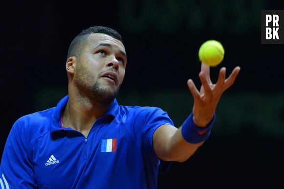 Jo-Wilfried Tsonga en finale de la Coupe Davis, le 21 novembre 2014 à Lille