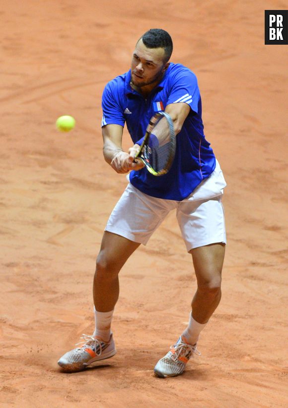 Jo-Wilfried Tsonga en finale de la Coupe Davis, le 21 novembre 2014 à Lille