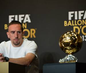 Franck Ribéry pendant la conférence de presse du Ballon d'or 2013, le 13 janvier 2014 à Zurich