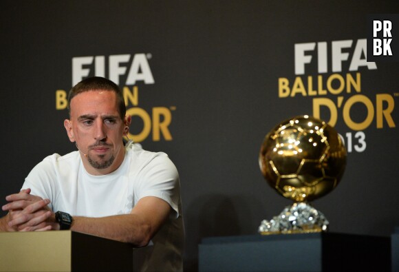 Franck Ribéry pendant la conférence de presse du Ballon d'or 2013, le 13 janvier 2014 à Zurich