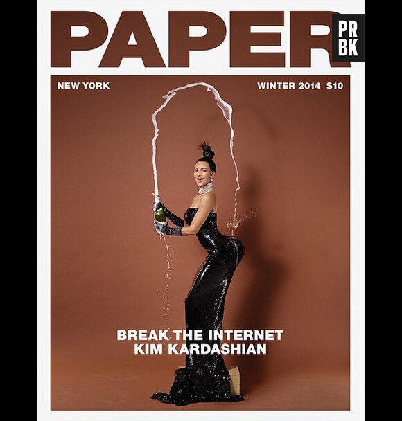 Kim Kardashian nue et fesses à l'air en Une du magazine Paper, hiver 2014