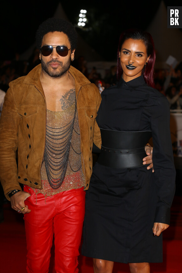 Shy'm et Lenny Kravitz sur le tapis rouge des NMA 2014, le 13 décembre à Cannes