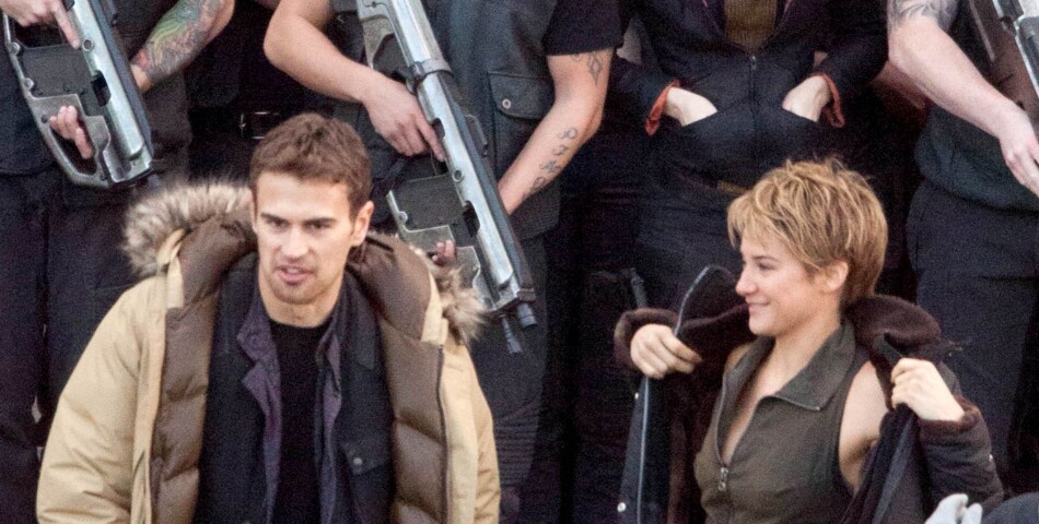 Divergente 2 : Theo James et Shailene Woodley se réchauffent après le tournage d&#039;un scène le 19 décembre 2014