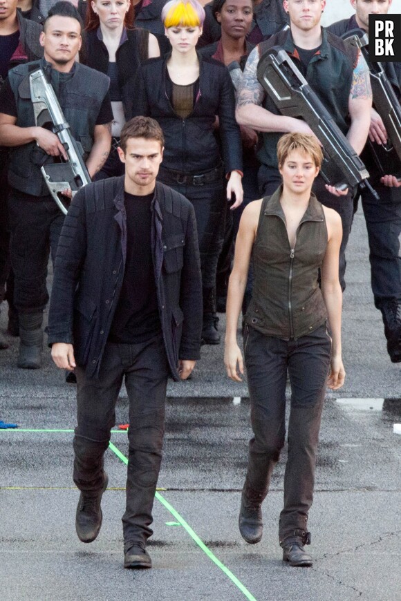 Divergente 2 : Shailene Woodley et Theo James en tournage le 19 décembre 2014 à Atlanta