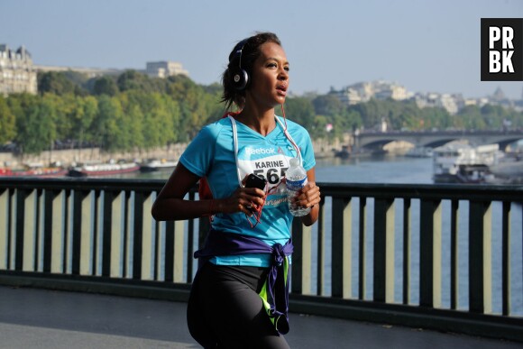 Karine Le Marchand a participé à la course La Parisienne le 14 septembre 2014