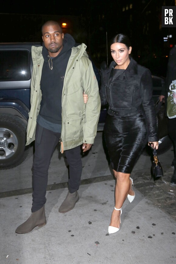 Kim Kardashian et Kanye West en couple dans les rues de NY, le 8 janvier 2015