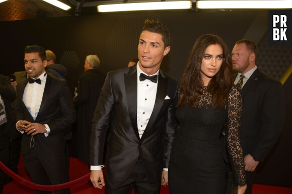 Cristiano Ronaldo et Irina Shayk en couple à la cérémonie du Ballon d'or 2013, le 13 janvier 2014 à Zurich
