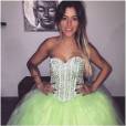 Ana&iuml;s Camizuli en robe de mari&eacute;e verte, le 26 janvier 2015 sur Instagram 