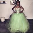  Ana&iuml;s Camizuli en robe de mari&eacute;e verte, le 26 janvier 2015 sur Instagram 