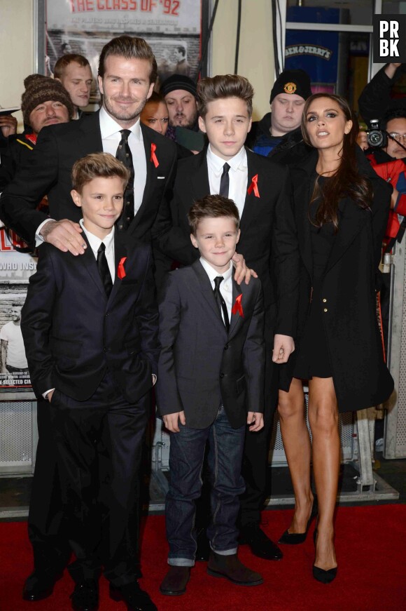 David Beckham, Victoria Beckham et leurs fils Brooklyn, Romeo et Cruz