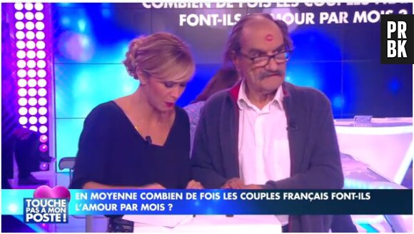 Enora Malagré et Gérard Hernandez en binôme pour le "Kiss Quizz", le 3 février 2015 sur D8