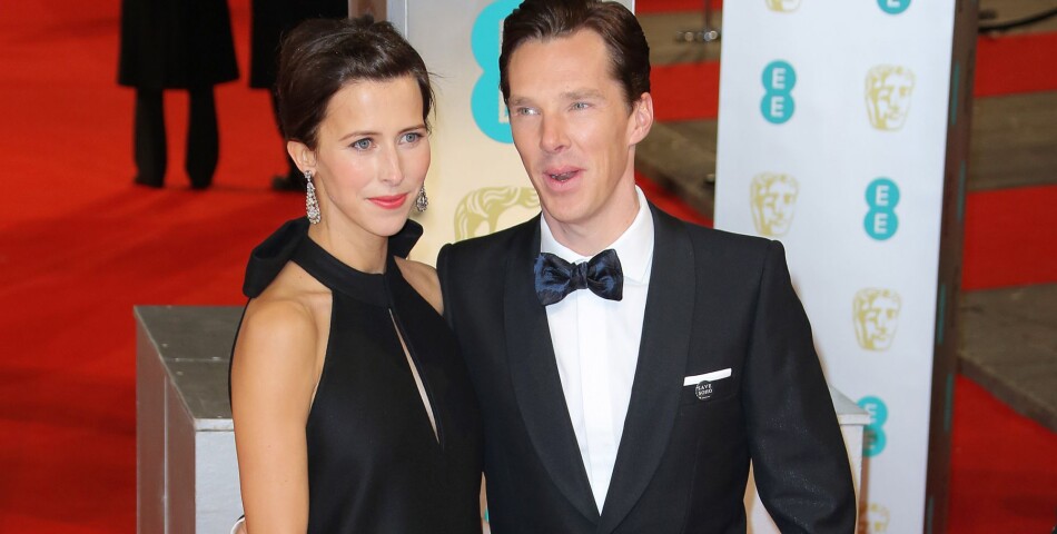 Benedict Cumberbatch et Sophie Hunter sur le tapis-rouge des BAFTA le 8 février 2015 à Londres