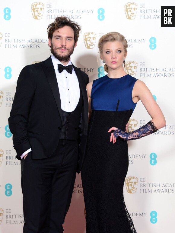 Sam Claflin et Natalie Dormer sur le tapis-rouge des BAFTA le 8 février 2015 à Londres