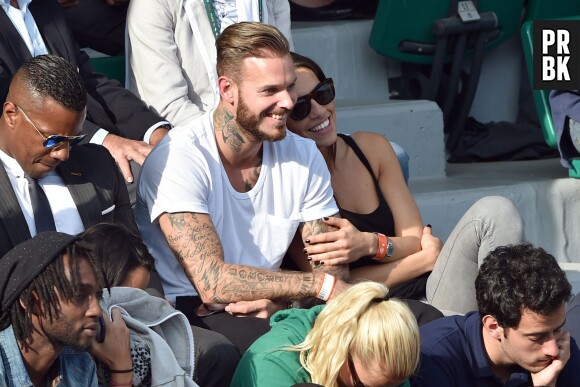 M. Pokora et Scarlett Baya dans les tribunes de Roland Garros 2014