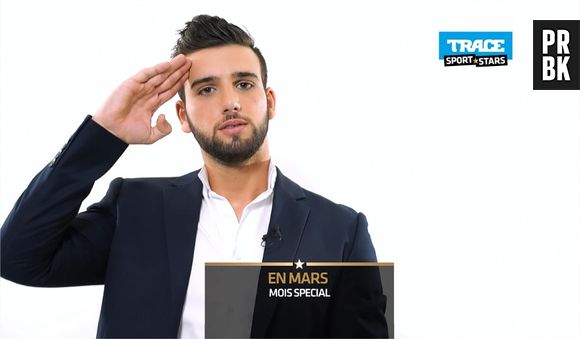 Aymeric Bonnery, animateur sur Trace Sport Stars, aux commandes de l'émission Girl Power en mars 2015