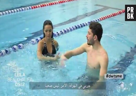 Leila Ben Khalifa à la piscine, pour ses entraînements dans DALS, au Liban