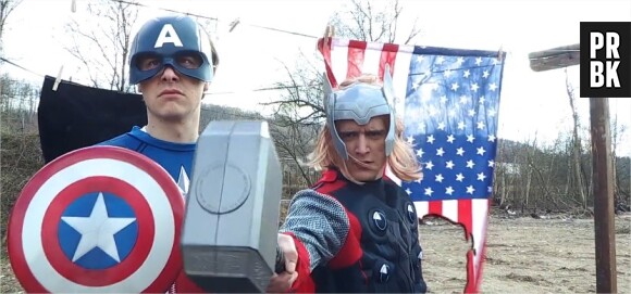 Norman (Captain America) et Hugo Tout Seul (Thor) dans une version d'Avengers low cost sur Youtube !