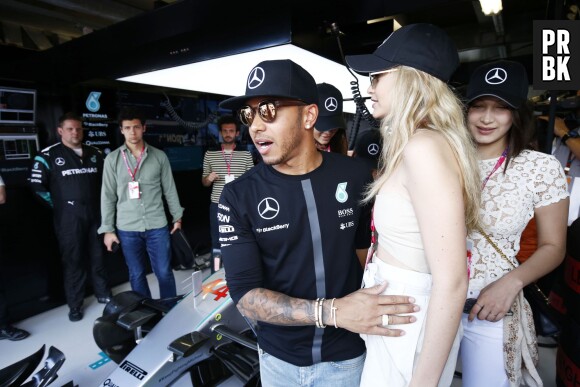 Lewis Hamilton et Gigi Hadid proches lors du Grand Prix de MOnaco le 24 juin 2015