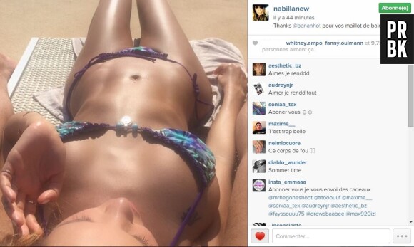 Nabilla Benattia sexy en bikini le 6 juin 2015 sur Instagram... et entourée des jambes de Thomas Vergara ?