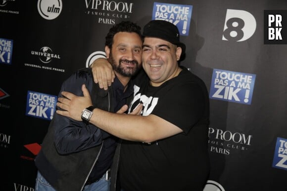 Touche pas à ma zik : Cyril Hanouna et Tefa au VIP Room à Paris le 13 juin 2015 pour la sortie de l'album