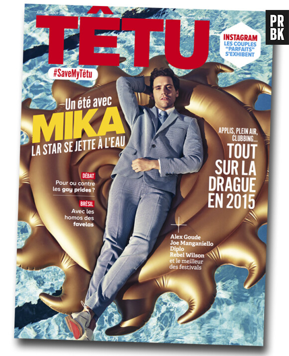 Mika en Une du magazine Têtu, numéro de juillet-août 2015