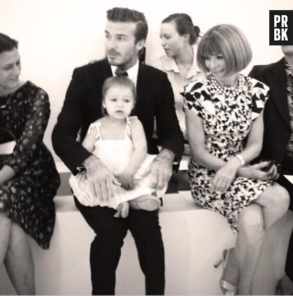 Harper et David Beckham venus soutenir Victoria à la Fashion Week de New-York