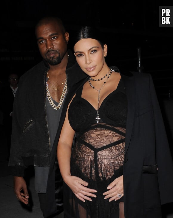 Kanye West et Kim Kardashian arrivent au Givenchy Fashion Show, le 11 septembre 2015